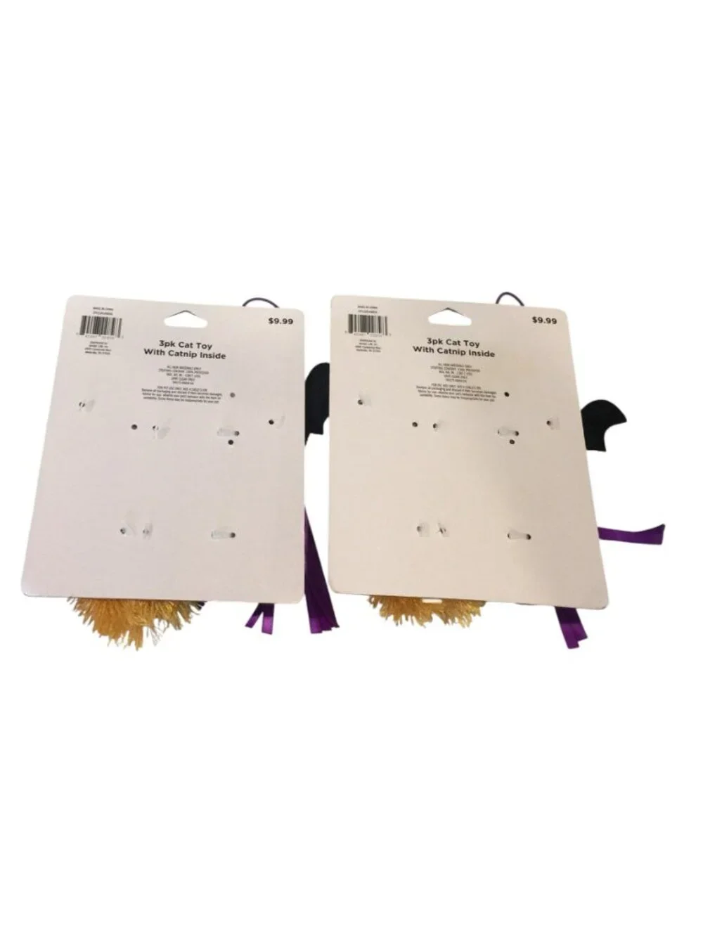 Celebrations Halloween Mini Cat Wand Ghost Bat Fluff Ball with Catnip Set of 2